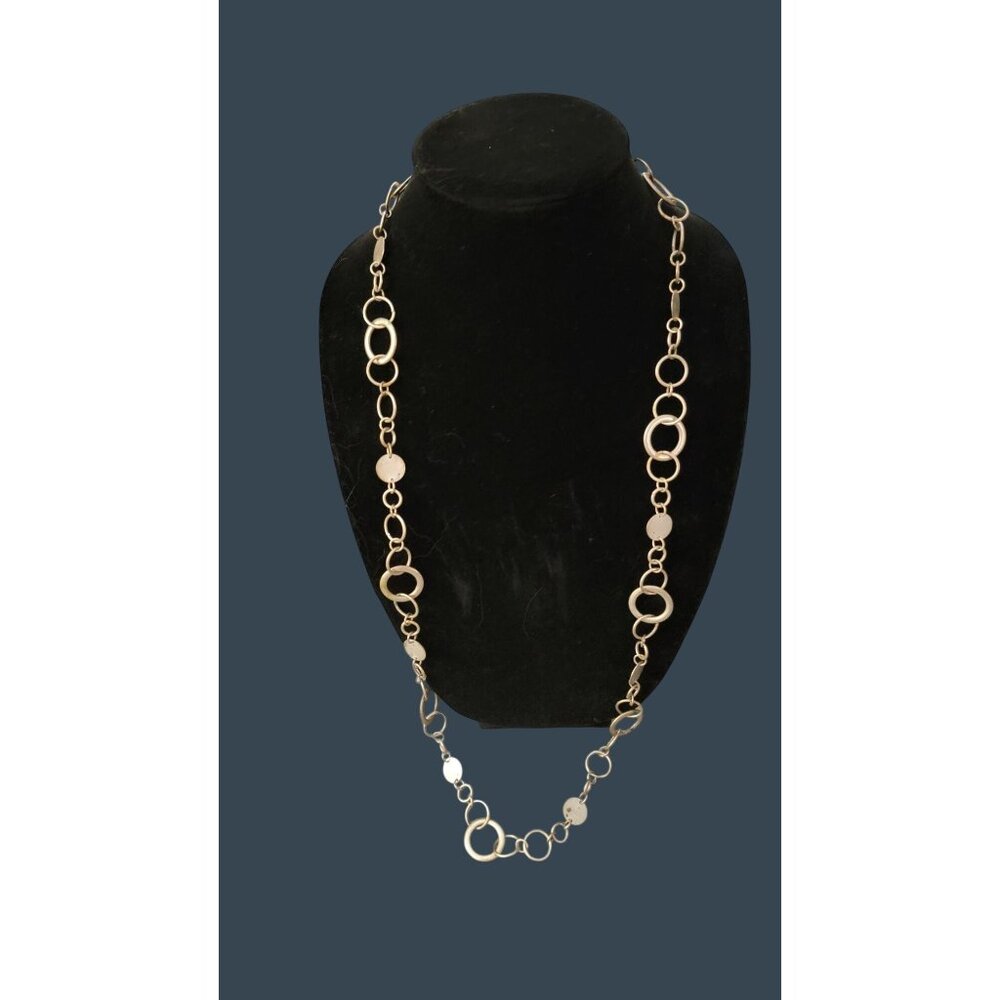 Signed NY & Co Costume Jewelry Chunky Gold Tone Metal Chain 40" Necklace
